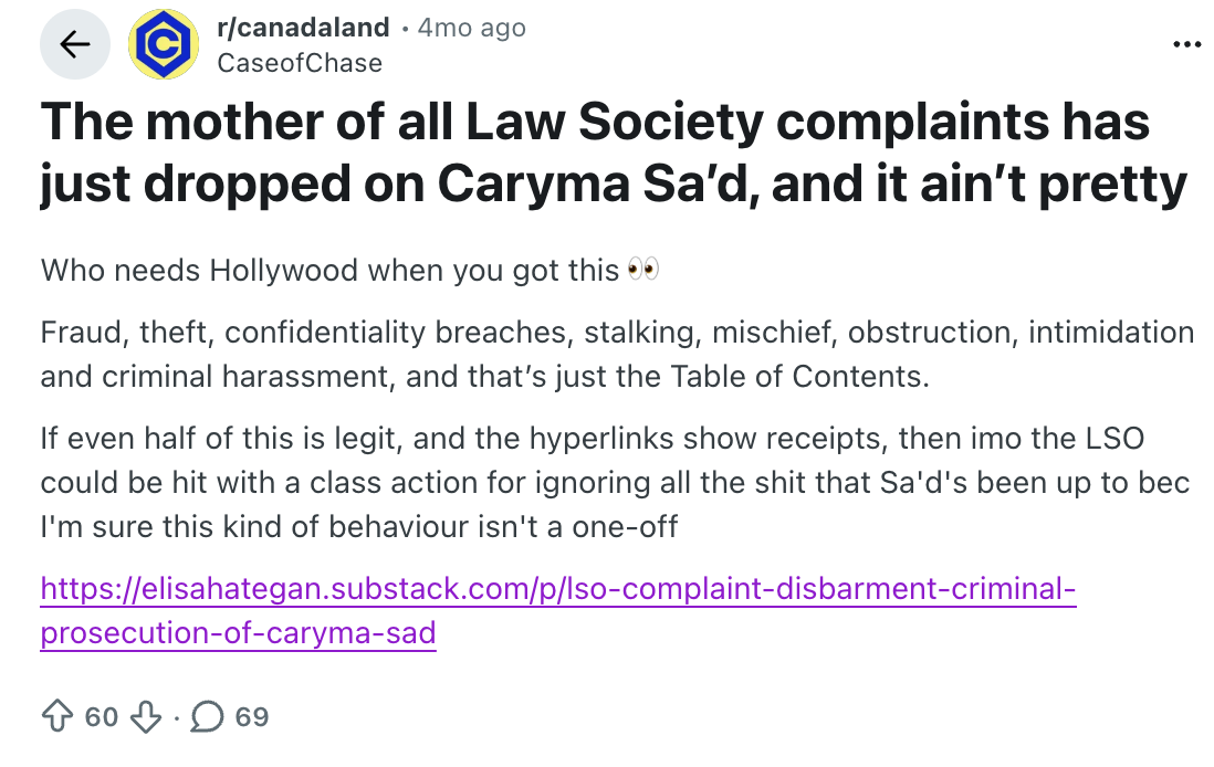 Caryma's Instagram account