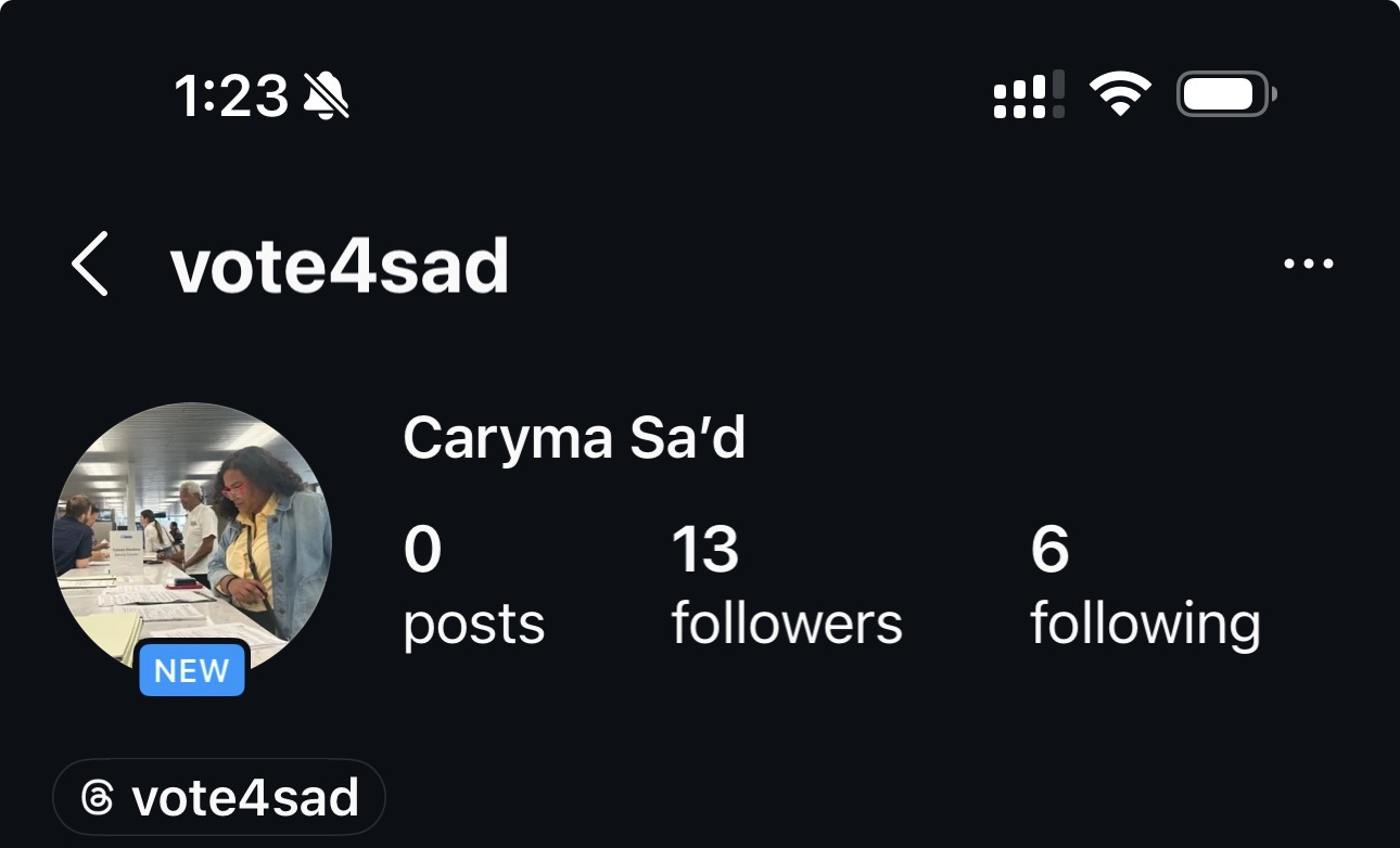 Caryma's Instagram account